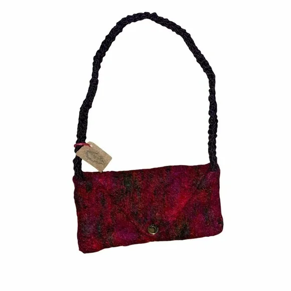 Handmade Felted Wool/Mohair Clutch Purse with Strap NWT OOAK - Picture 3 of 7